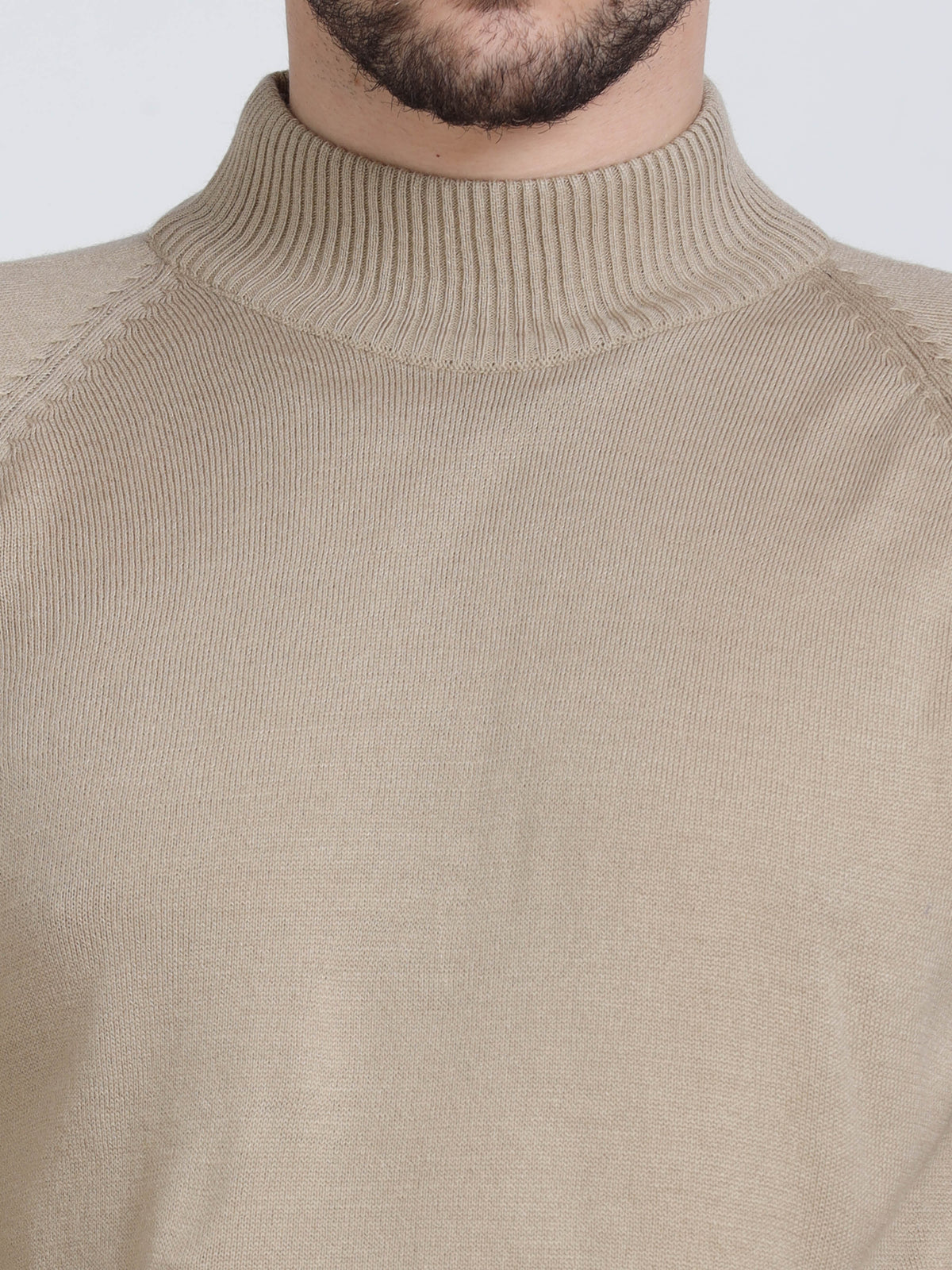 Shop Men's Gold Colors High Neck Sweater Online.