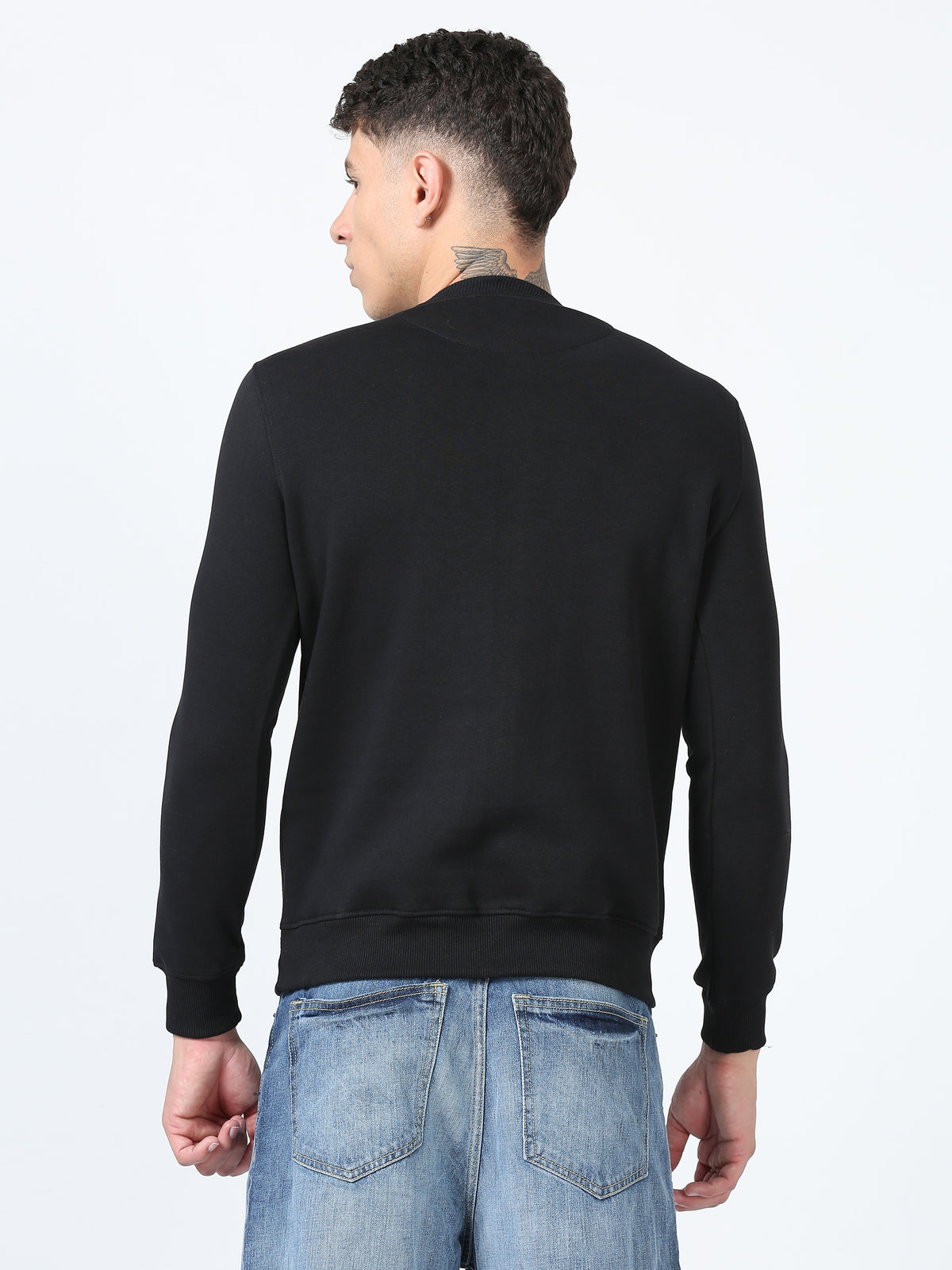 Shop Men's Black Printed Full Sleeves Regular Fit Casual Sweatshirt Online.