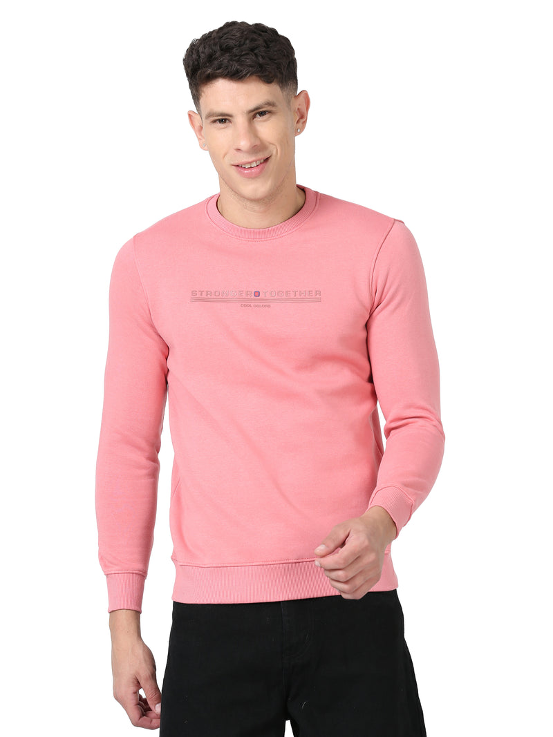 Shop Men's Pink Printed Full Sleeves Regular Fit Casual Sweatshirt Online.