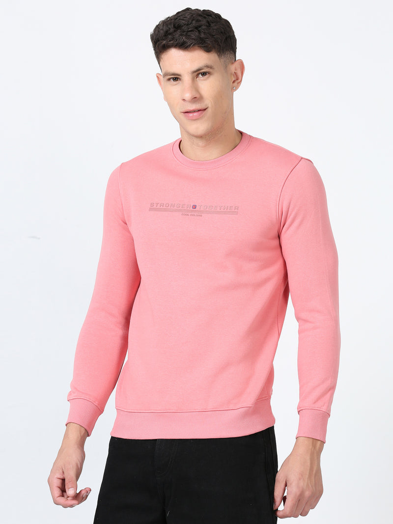 Shop Men's Pink Printed Full Sleeves Regular Fit Casual Sweatshirt Online.