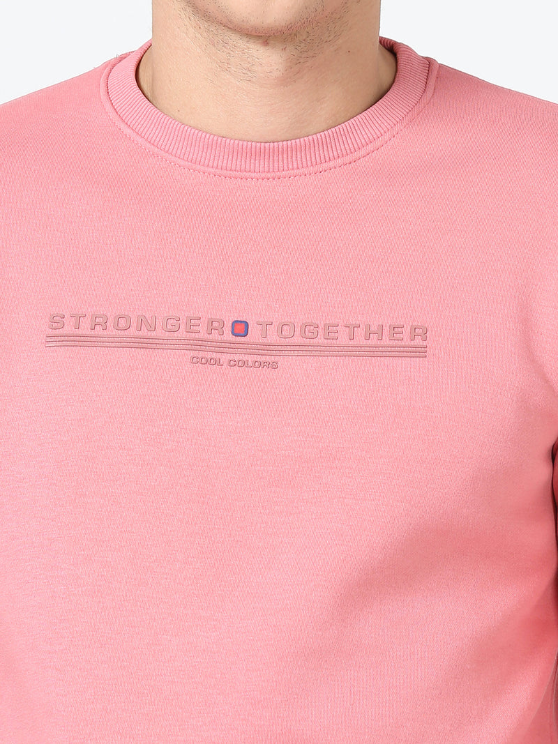 Shop Men's Pink Printed Full Sleeves Regular Fit Casual Sweatshirt Online.