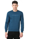 Men's Blue Regular Fit Printed Hoodie Full Sleeves Casual Sweatshirt