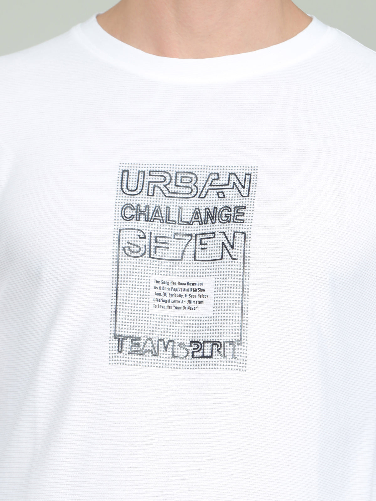 Shop Men's White Printed Regular Fit Full Sleeves Crew Neck T-Shirt Online.