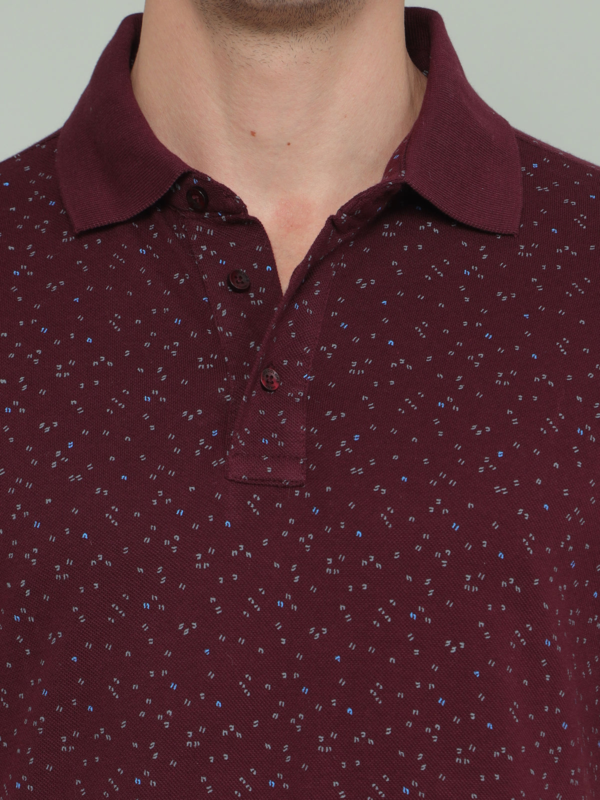 Shop Maroon Printed Polo T-shirt Online.