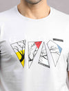 Men's Grey Regular Fit Half Sleeve Printed Crew Neck T-Shirt