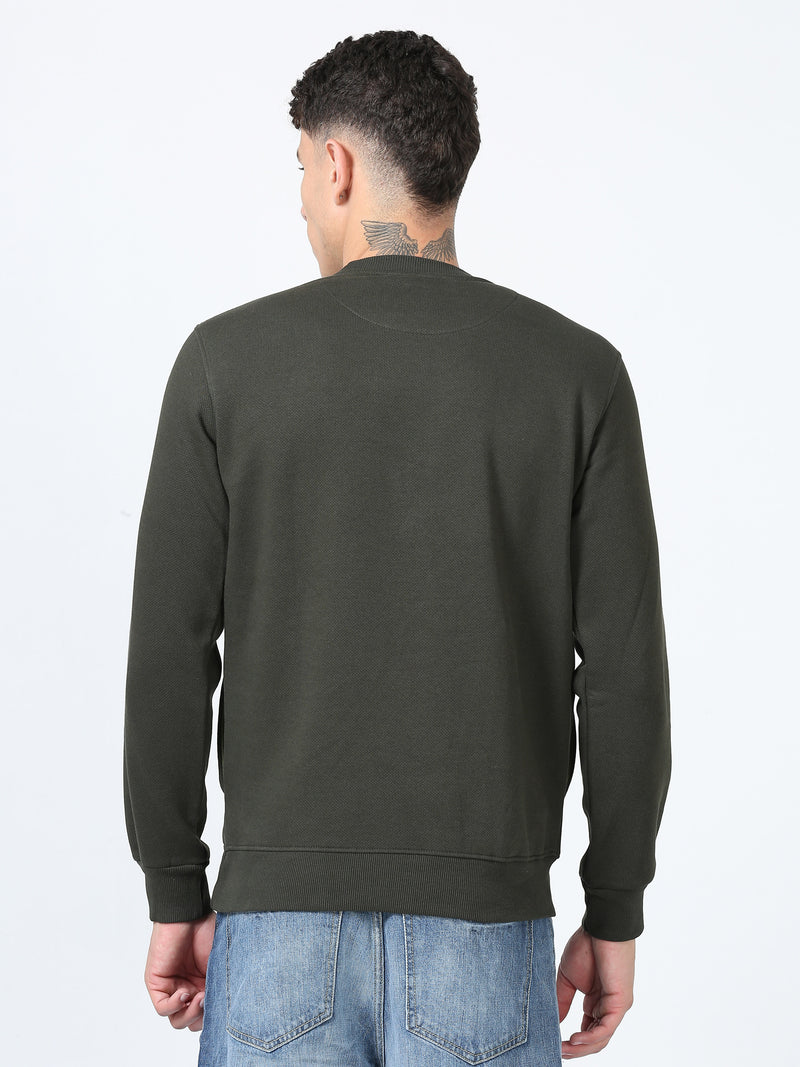 Shop Men's Green Printed Full Sleeves Regular Fit Casual Sweatshirt Online.