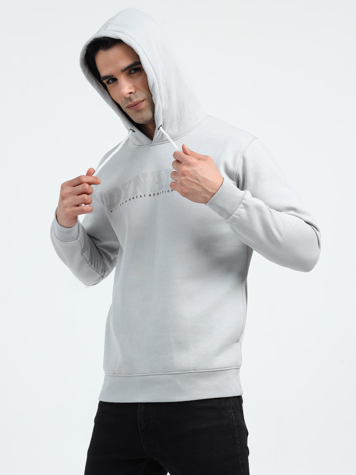 Shop Men's Cotton Baby Grey Hoodie Sweatshirt Online.