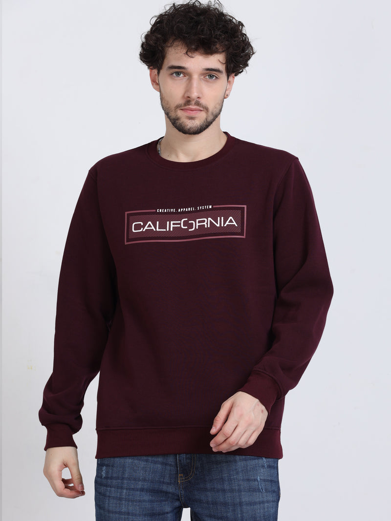 Shop Men's Seal Brown Fleece Full Sleeves Sweatshirt Online.