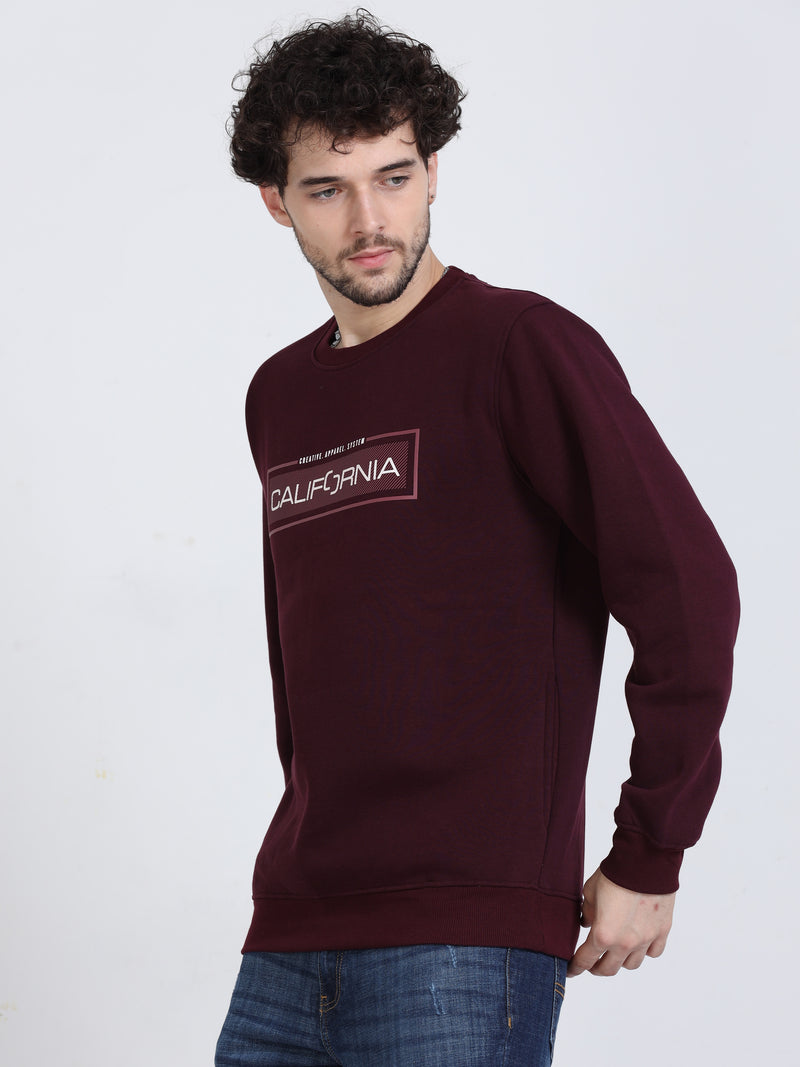 Shop Men's Seal Brown Fleece Full Sleeves Sweatshirt Online.