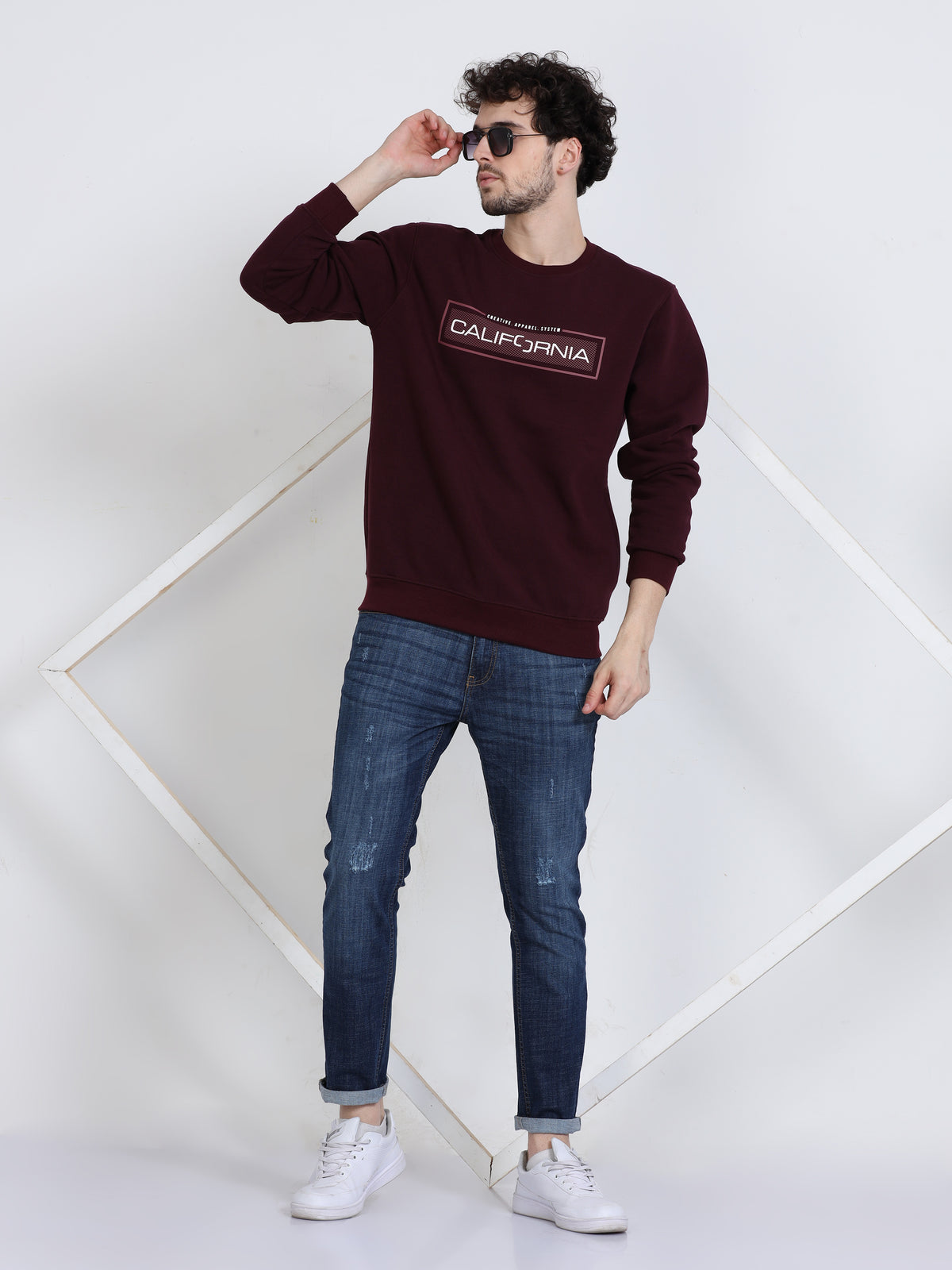 Shop Men's Seal Brown Fleece Full Sleeves Sweatshirt Online.