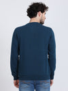Men's Blue Regular Fit Printed Full Sleeves Crew Neck Sweatshirt