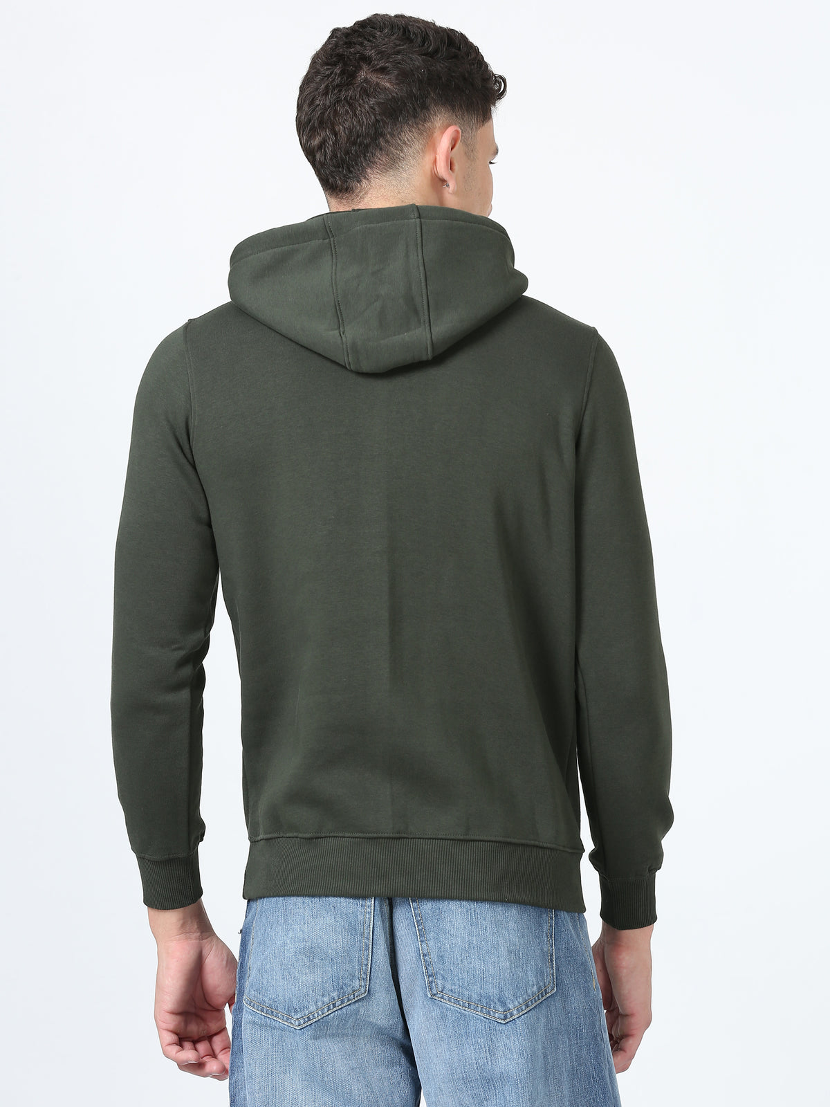 Shop Men's Green Printed Hoodie Full Sleeves Regular Fit Casual Sweatshirt Online.