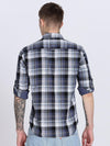 Navy Madras Checked Double Pocket Shirt