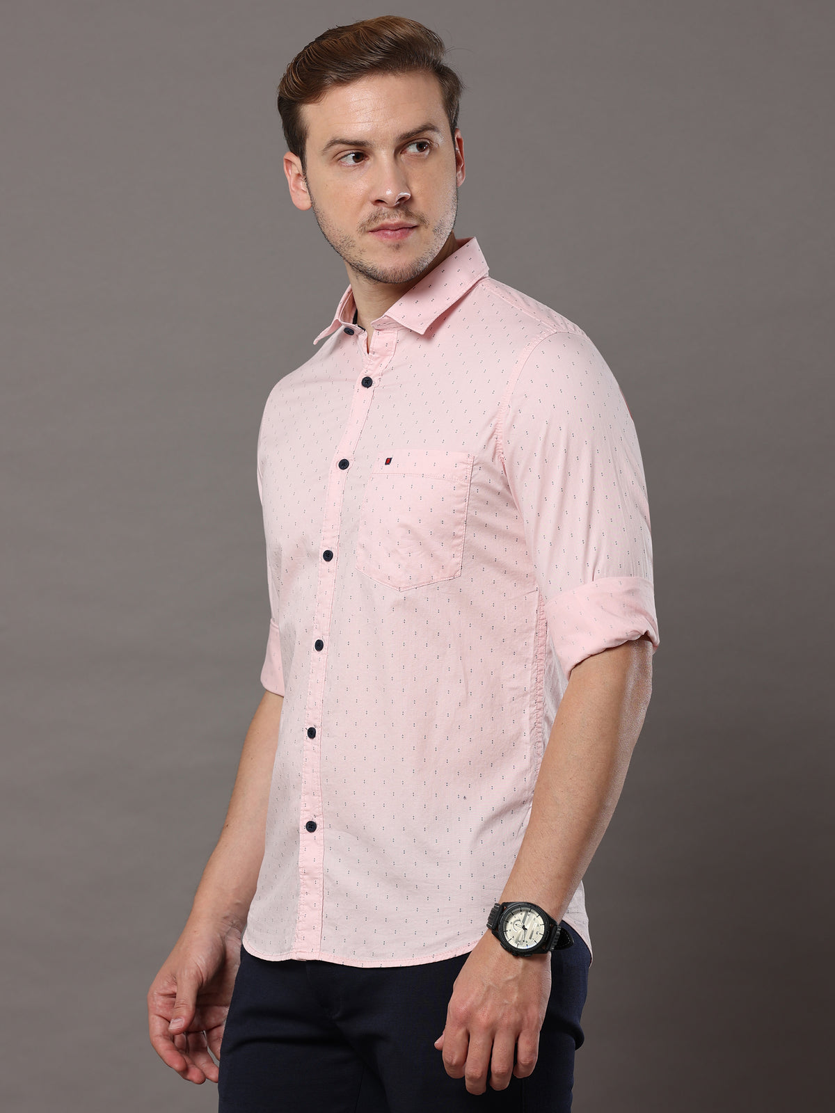 Shop Light Pink Printed Shirt Online.