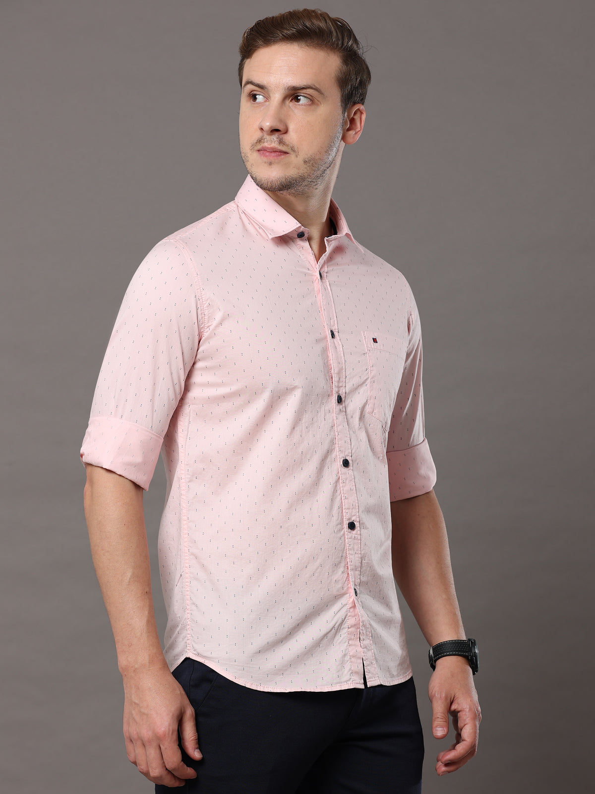 Shop Light Pink Printed Shirt Online.