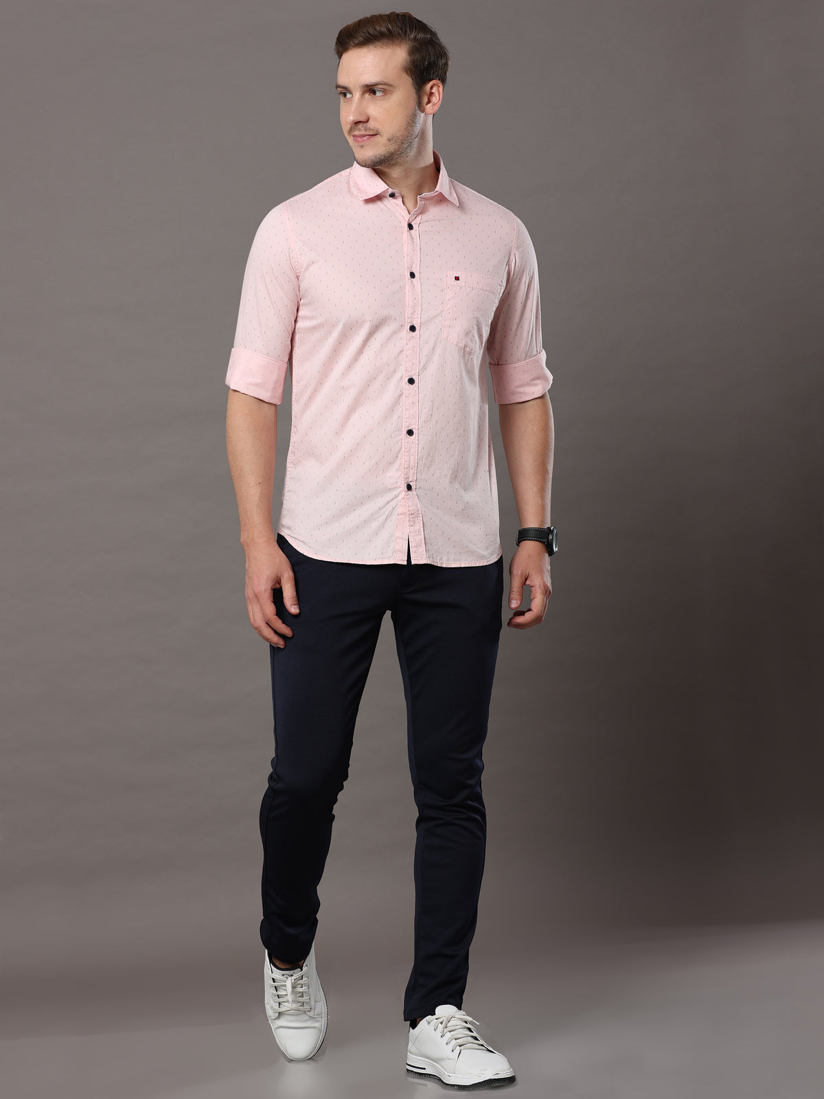 Shop Light Pink Printed Shirt Online.