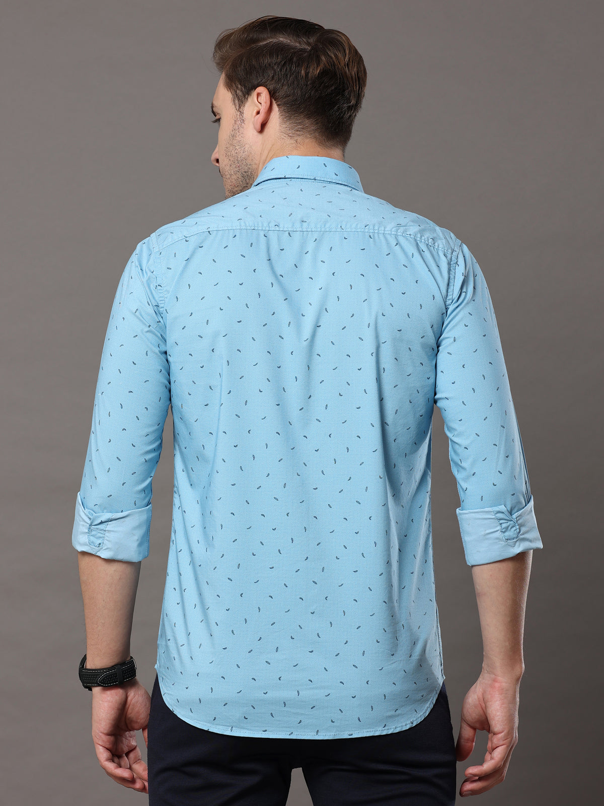 Shop Light Blue Print Shirt Online.