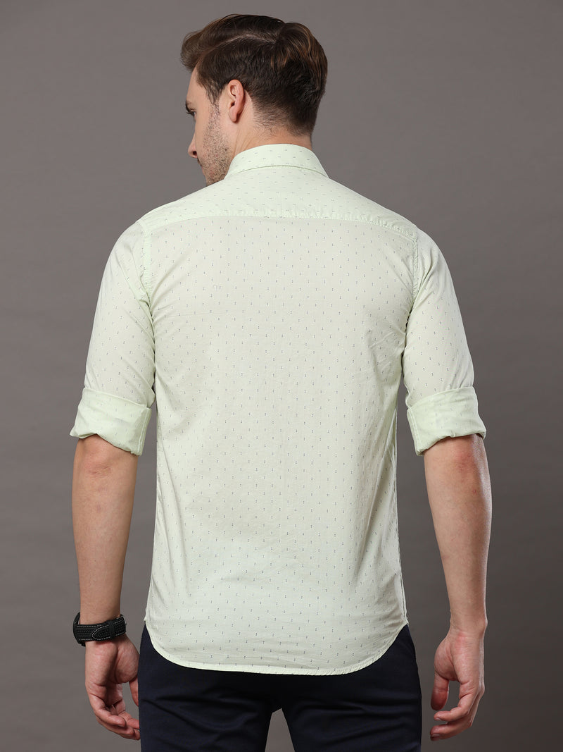 Shop Tea Green Print Shirt Online.