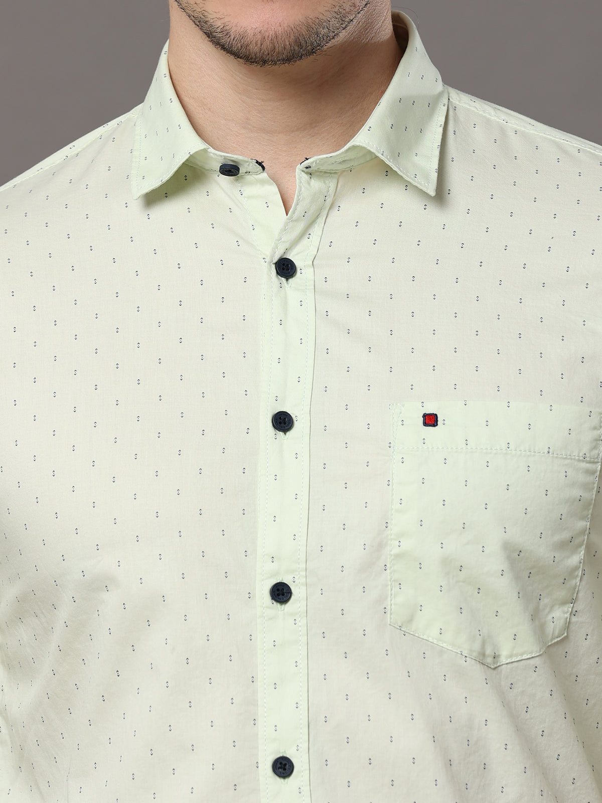 Shop Tea Green Print Shirt Online.