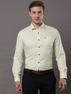 Men's Light Yellow Slim Fit Printed Full Sleeves Casual Shirts