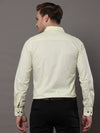 Men's Light Yellow Slim Fit Printed Full Sleeves Casual Shirts
