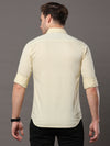 Men's Cream Slim Fit Printed Full Sleeves Casual Shirts