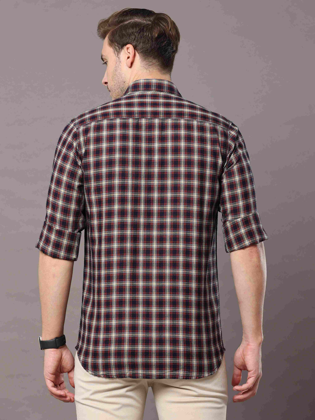 Shop Red White Check Shirt Online.