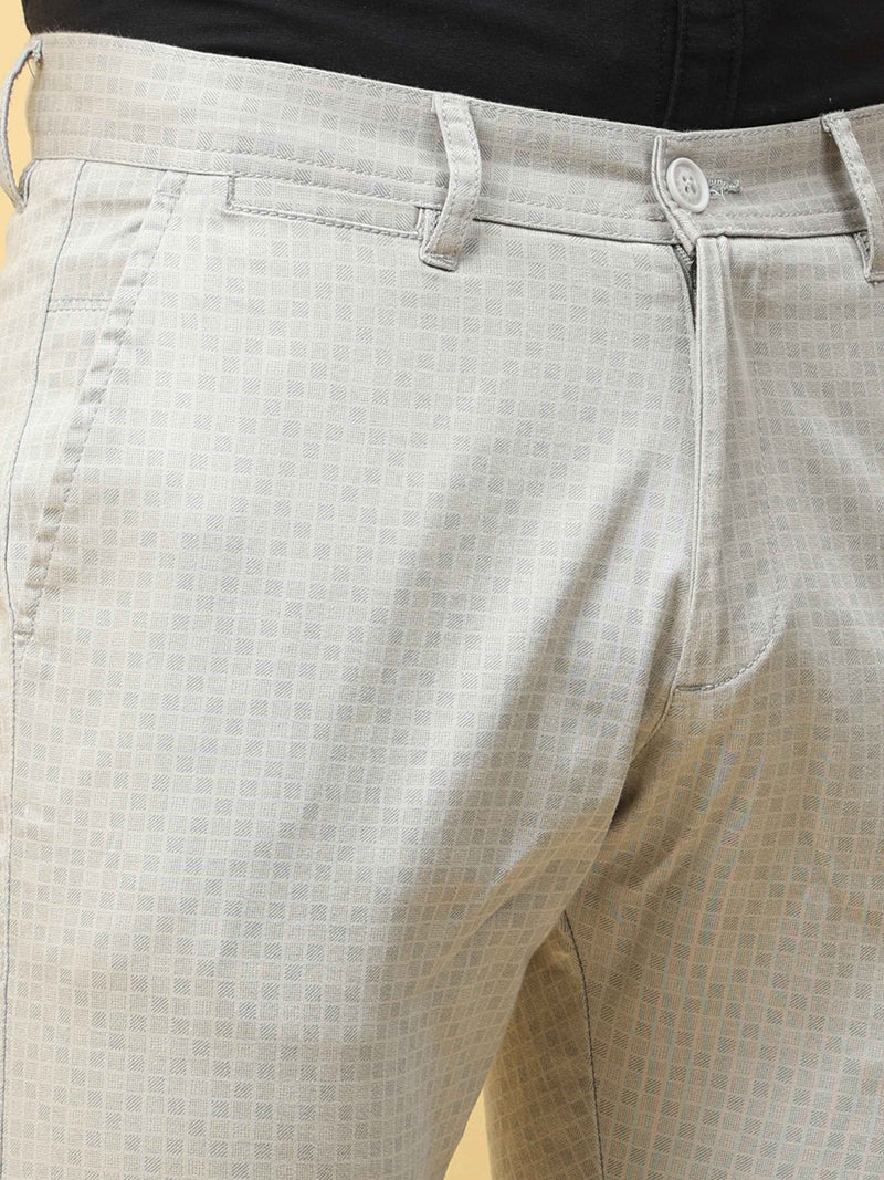 Shop Men's Grey Cotton Narrow Fit Causal Trouser Online.