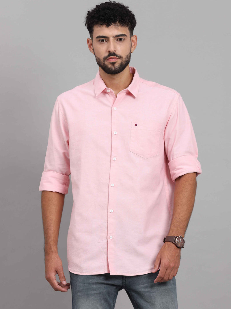 Shop Men's Flamingo Slim Fit Solid Full Sleeves Casual Shirts Online.