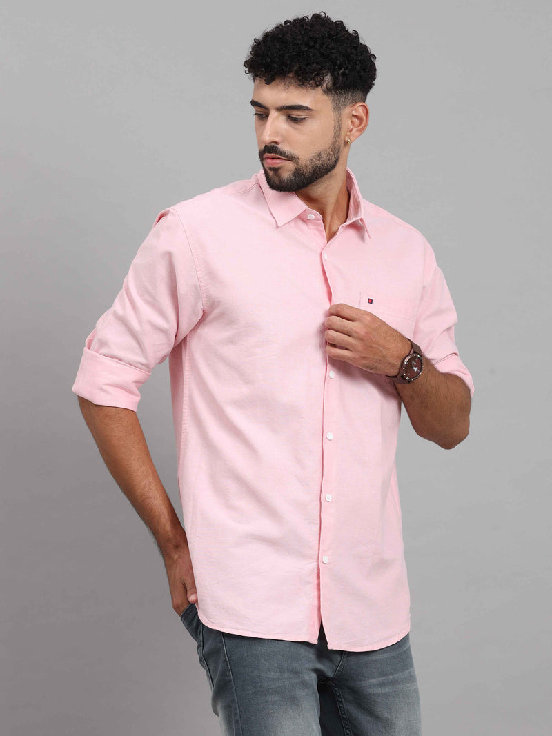 Shop Men's Flamingo Slim Fit Solid Full Sleeves Casual Shirts Online.