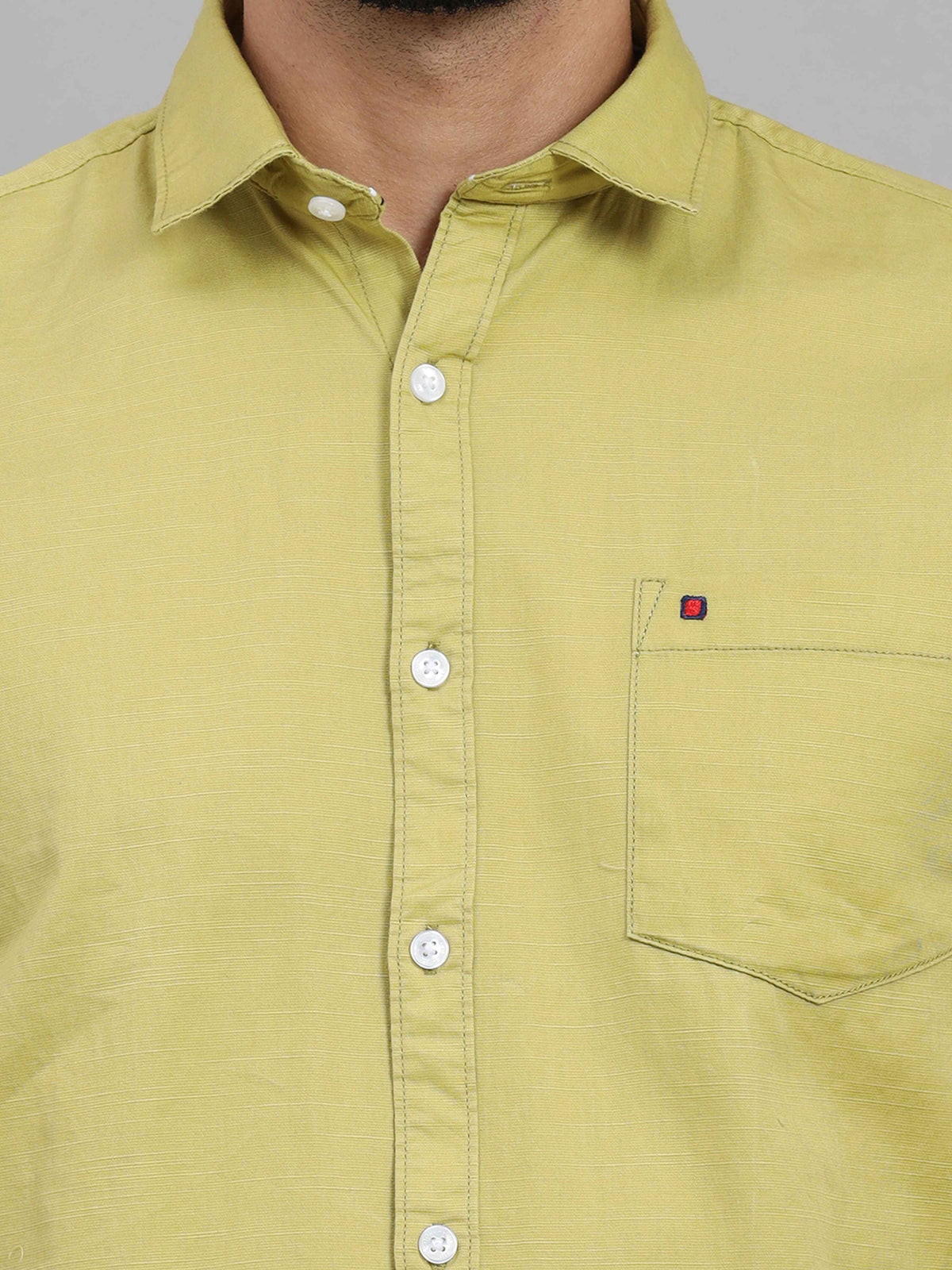 Shop Men's Chartreuse Green Slim Fit Solid Full Sleeves Casual Shirts Online.