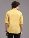 Men's Yellow Slim Fit Solid Full Sleeves Casual Shirts