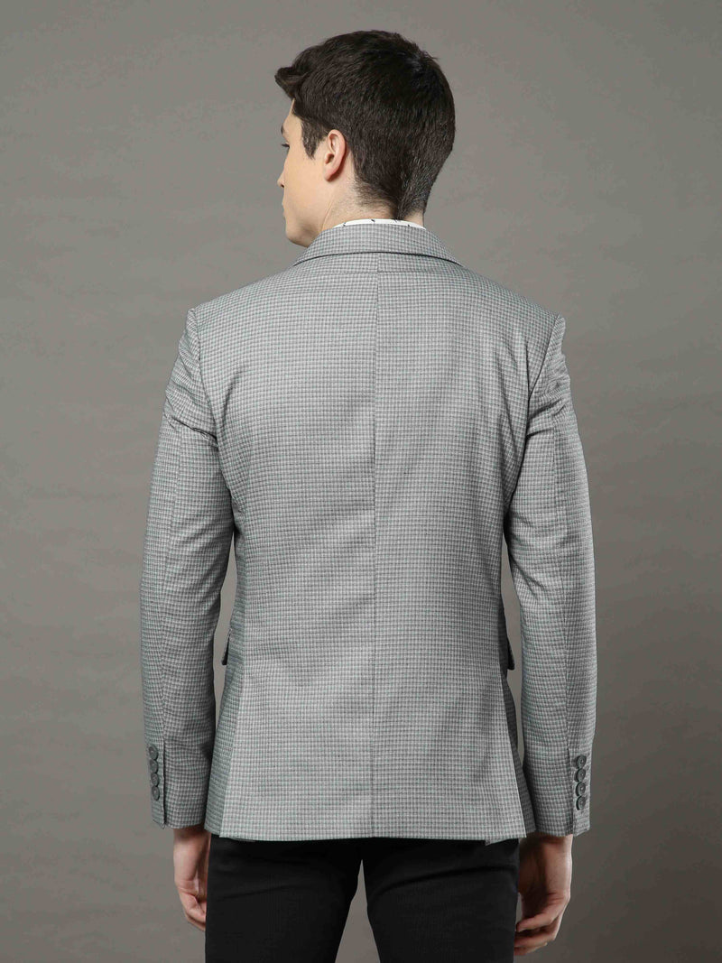 Shop Grey Checks Blazer Online.