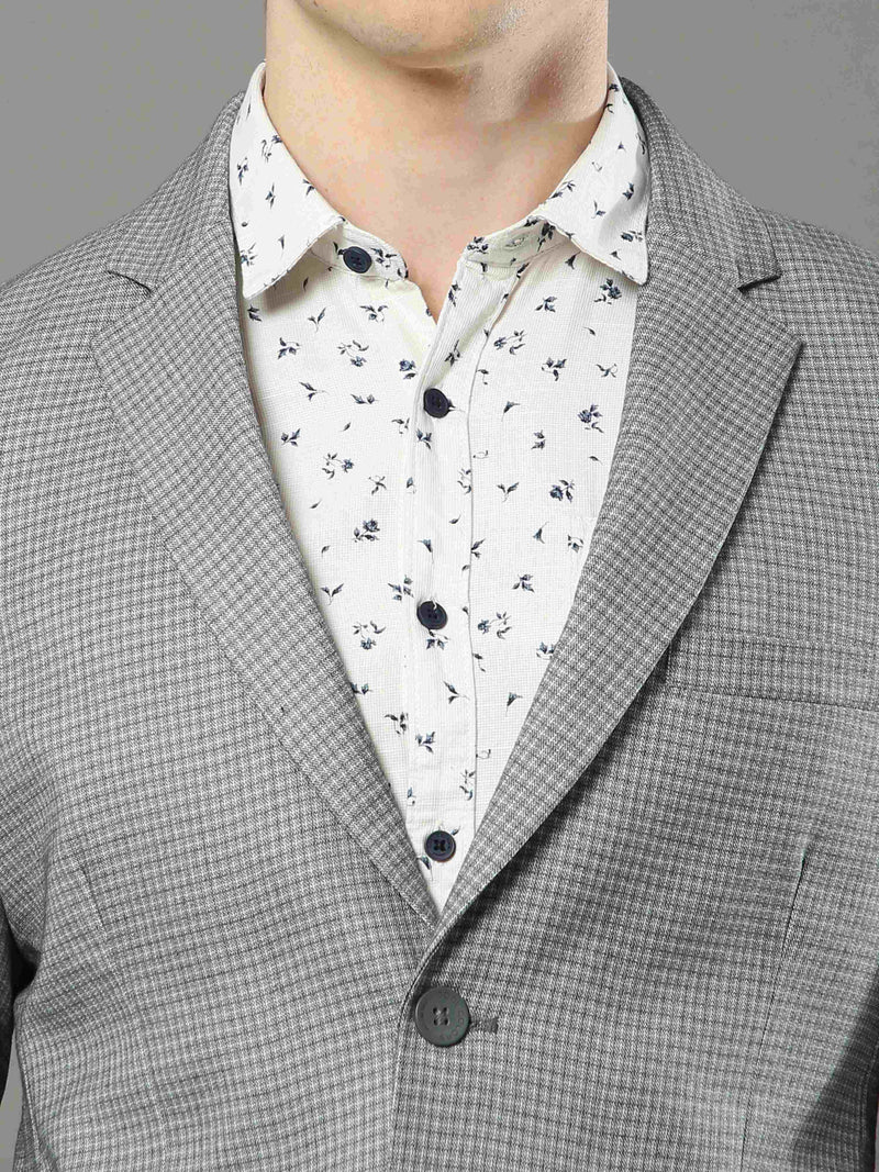 Shop Grey Checks Blazer Online.