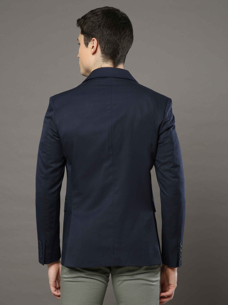 Shop Men's Navy Slim Fit Solid Formal Blazer Online.