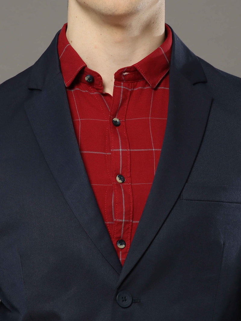 Shop Men's Navy Slim Fit Solid Formal Blazer Online.