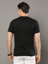 Men's Black Regular Fit Printed Half Sleeves Crew Neck T-Shirt