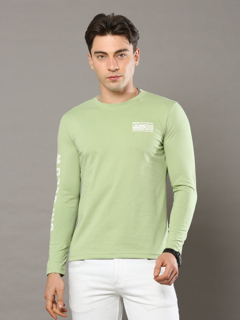 Shop Green Mens Full Sleeve T-shirt Online.