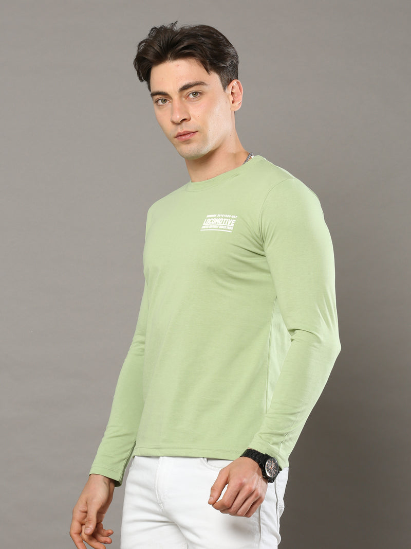 Shop Green Mens Full Sleeve T-shirt Online.