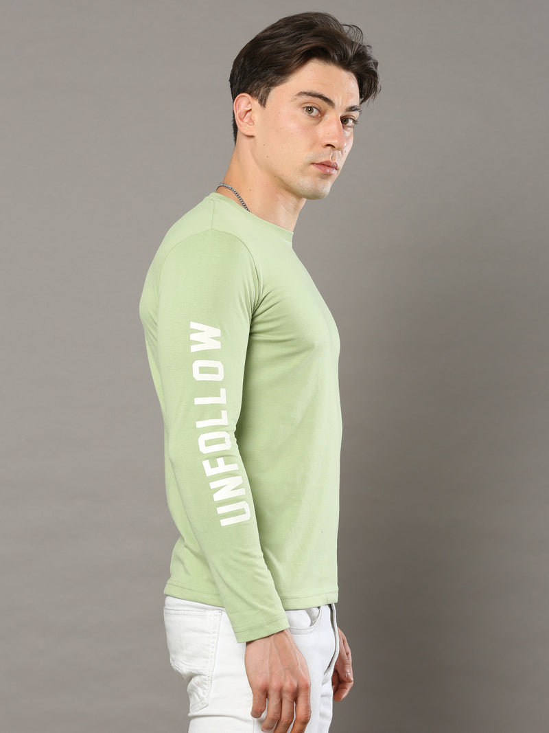 Shop Green Mens Full Sleeve T-shirt Online.