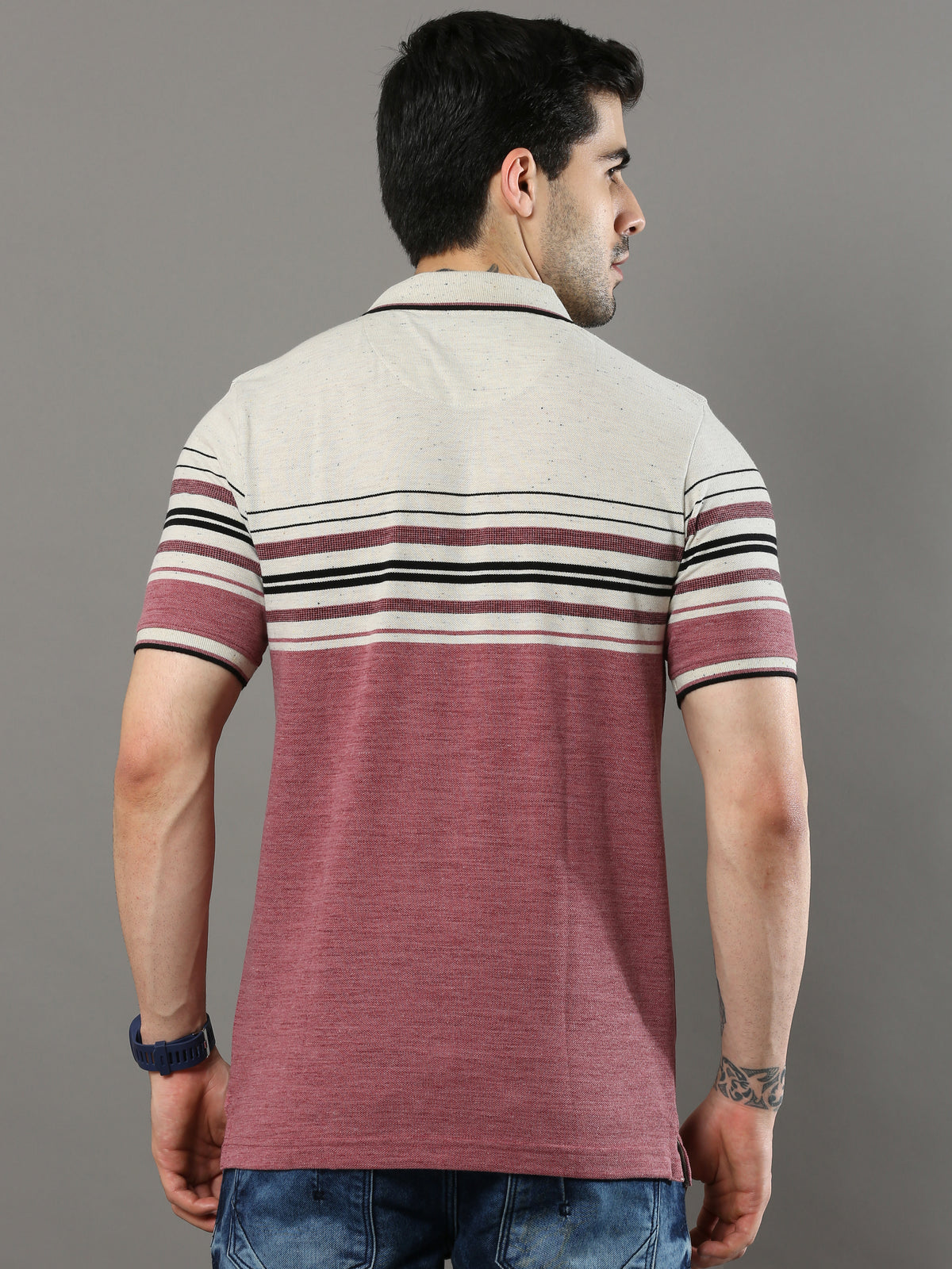 Shop Multicolor Mens Polo Neck T-shirt Online.