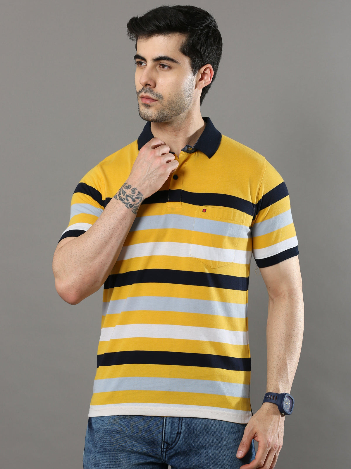 Shop Multicolor Mens Polo T-shirt Online.