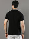 Men's Black Regular Fit Printed Half Sleeves Crew Neck T-Shirt
